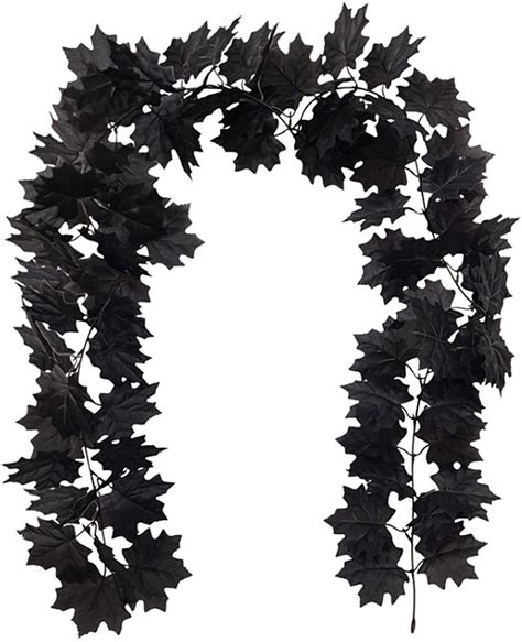 black maple leaf garland|Black Maple Leaf Garland, 2PCS Halloween Artificial Hanging .